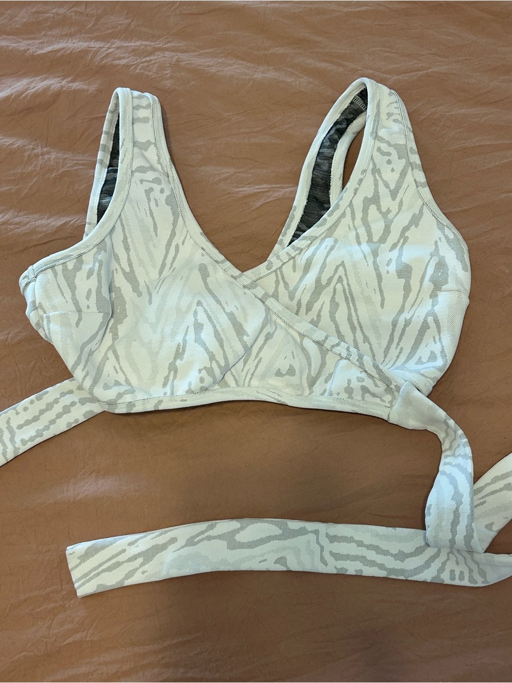 DEVON WINDSOR Light Gray Print Wrap Bralette